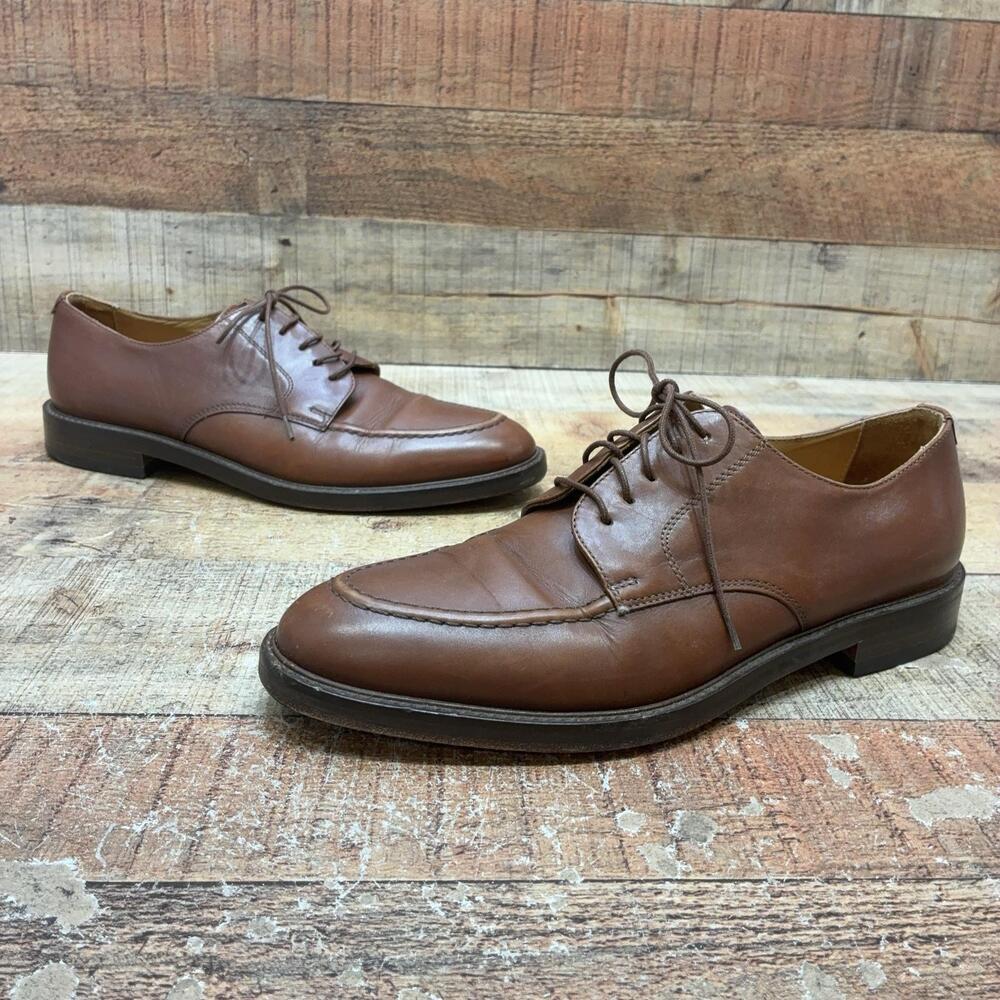 Polo Ralph Lauren Shoes Mens Size 9 D 42 Brown Leather Derby Dress Italy